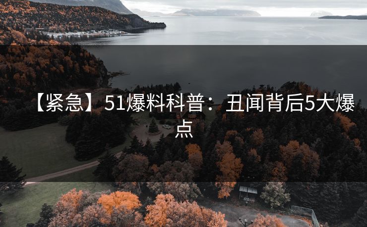 【紧急】51爆料科普：丑闻背后5大爆点