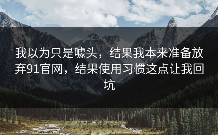我以为只是噱头，结果我本来准备放弃91官网，结果使用习惯这点让我回坑
